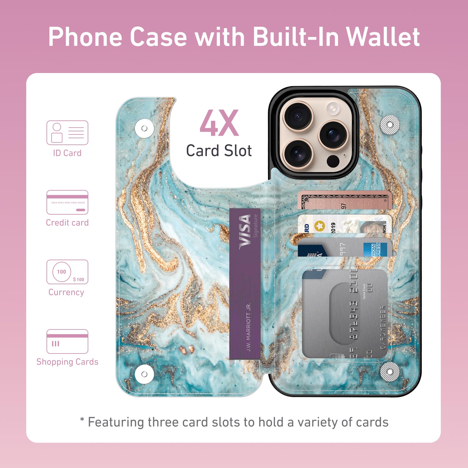 Goodon for iPhone 16 Pro Max Case Wallet - Flip