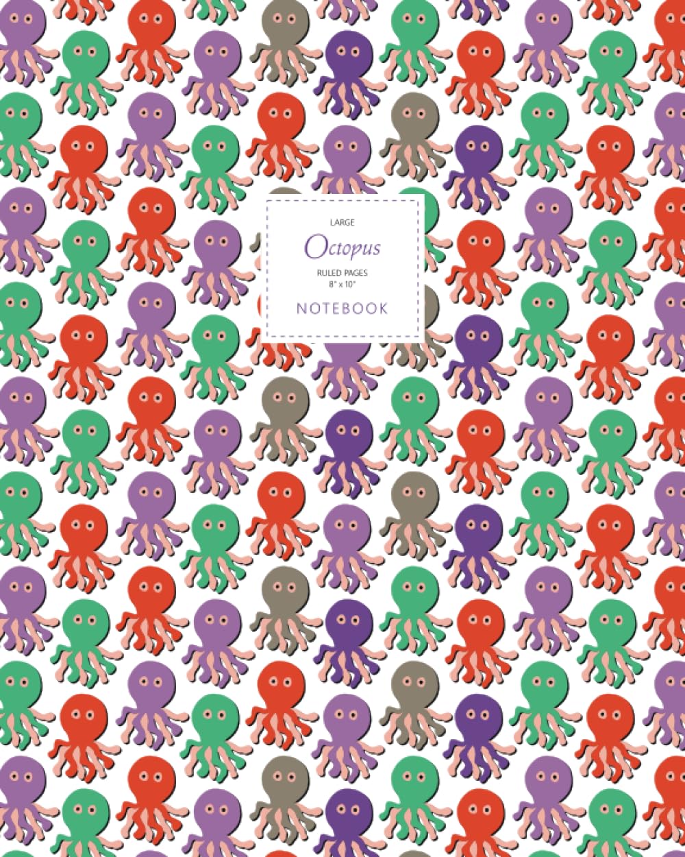 Octopus Notebook - Ruled Pages - 8x10 - Premium: (Autumn Edition) Fun notebook 192 ruled/lined pages (8x10 inches / 20.3x25.4 cm / Large Jotter) — image 1