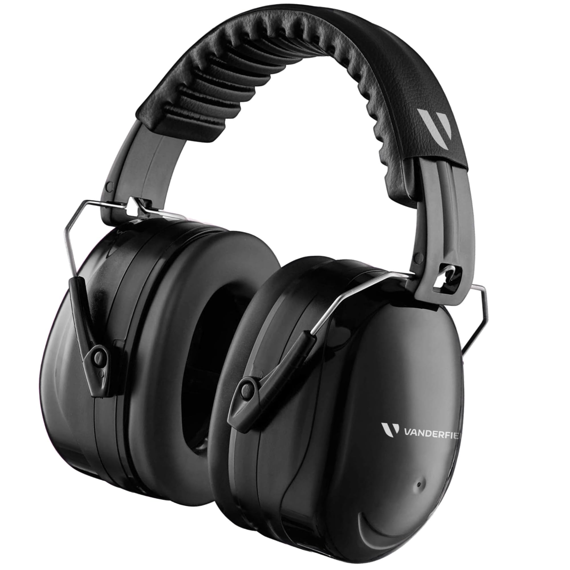Vanderfields Premium Ear Defenders - Hearing Protection Earmuffs - Broad Spectrum Sound Reduction 36 dB at 2K Hz Noise Cancelling - Headset Noise Cancellation Adults and Teens - Midnight Black