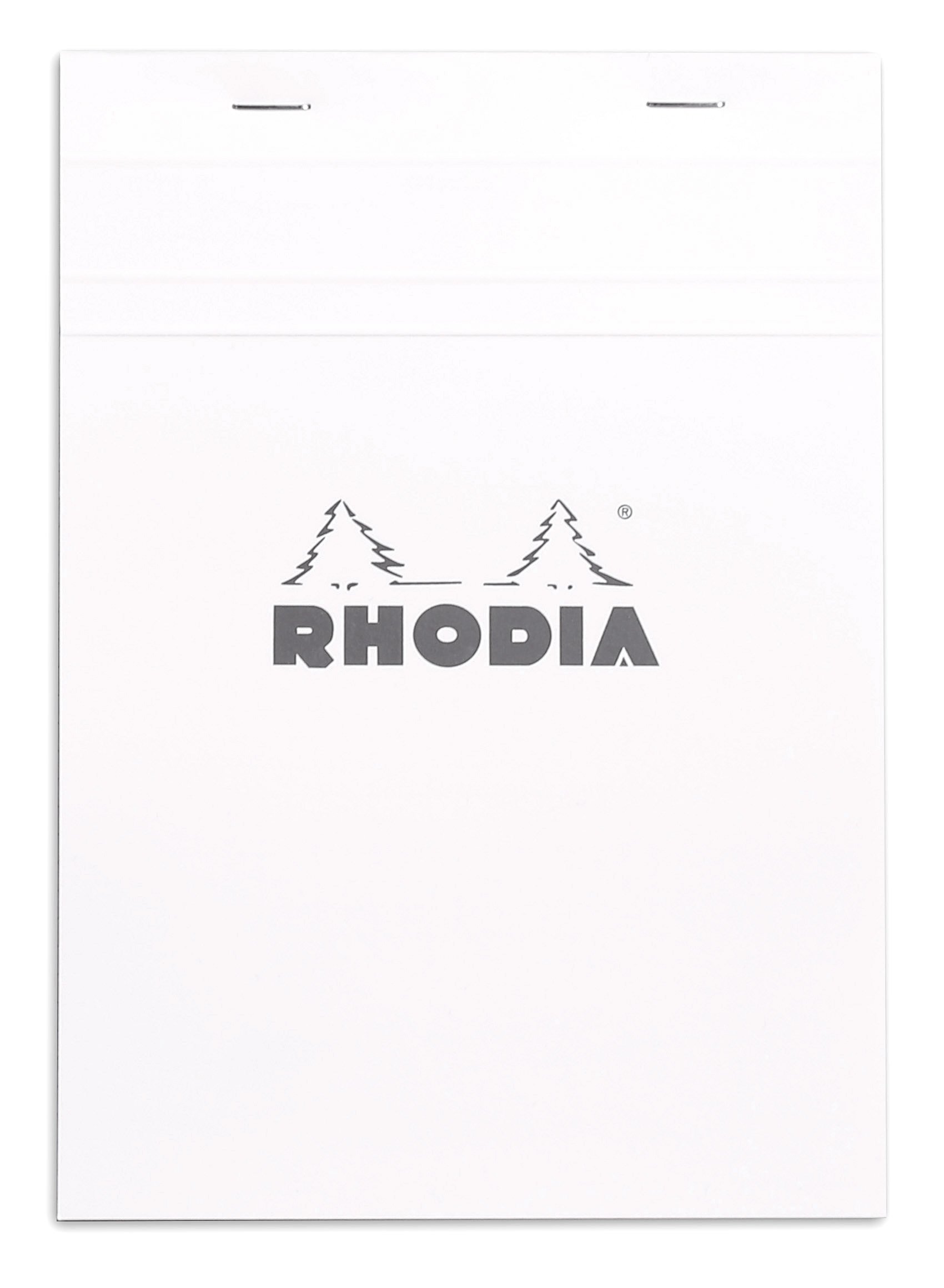 RHODIA 16201C - Stapled Notepad N°16 White - A5 - Small Squares - 80 Detachable Sheets - 80G White Clairefontaine Paper - Soft, Resistant and Waterproof Coated Card Cover - Basics