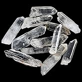 Orientrea 1.1lb Large Raw Clear Quartz Points, Bulk Natural Clear Quartz Crystals - Rough High Energy Quartz Crystal for Cabbing, Decoration, Polishing, Wire Wrapping, Wicca & Reiki Crystal Healing