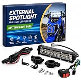 PSLER Dirt Bike Light Bar - 20W Motorcycle Light for CRF110 TTR110 KLX110 | Dirt Bike Light Bar Kit, Universal for 7/8" Handlebars,12V-24V Wide Compatibility,Complete Wiring Harness Included
