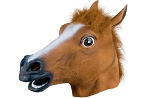 REYINL Kingmys KINGMYS Latex Horse Head Mask (Brown Horse Mask)