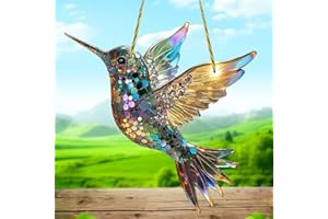 UTRUM Sherum Spirit Birds, Sheremart Spirit Birds, Yifare Hummingbird Suncatchers for Windows Hanging, Bird Sun Catchers Indoor Decor, Acrylic Birds Christmas Decoration Gifts for Bird Lovers Women(#A)