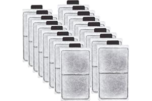 16 Pack PF-S Aquarium Filter Cartridges for Top Fin Silenstream PF10 Power Filters, Replacement Aquarium Carbon Fish Tank Fil