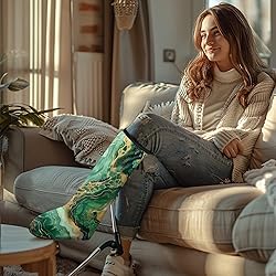 LedBack Green Marble Print Cast Sock Cover for Foot