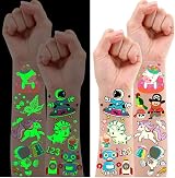 Leesgel Luminous Temporary Tattoos for Kids - 380 Styles Party Favors, 30 Sheets view 1