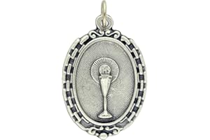 Gifts Catholic, Inc. Lot of 3 - Holy Eucharist Medal w/Detailed Edging - 1 3/16"