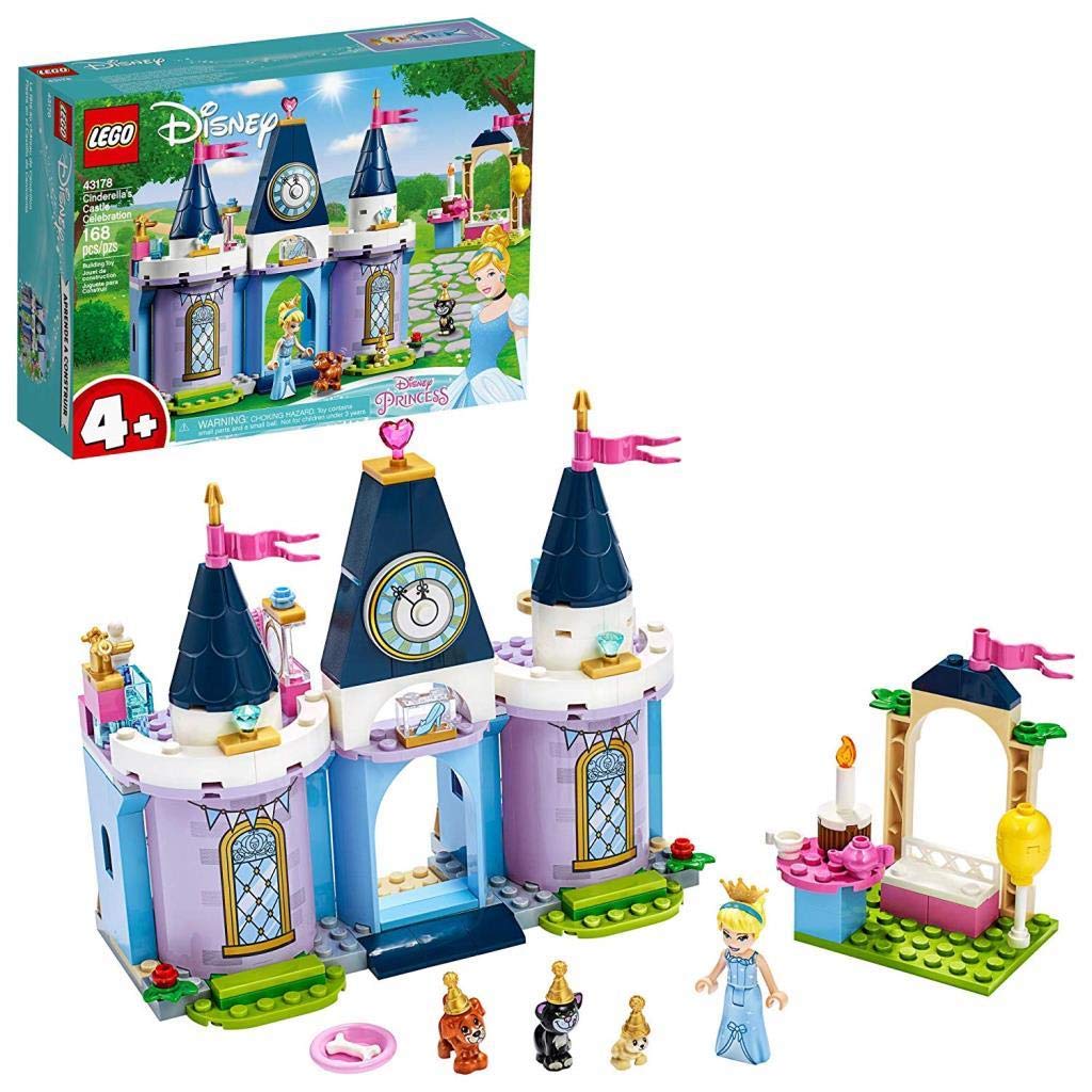 LEGO 43178 Disney Princess Cinderella's Castle Celebration Set with Animal Figures for Preschool 4 + Year Old Kids
