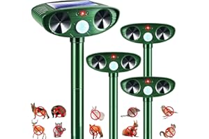 LYCXBFJIA 4 Pack 2025 Squirrel Fortress Pro Animal Repellent Ultrasonic Outdoor, Solar Repeller with Motion Sensor, Waterproof Dog Skunk Raccoon Rabbit Cat Deer Repellent for Yard Farm