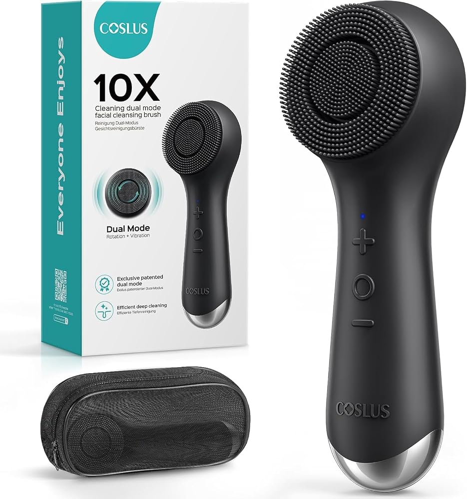 COSLUS FBS03 Face Scrubber Facial Cleansing Brush, Patented Upgraded Design | 2-in-1 Spin and Vibration with Automatic Foamin