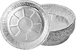 20 Pack 8 Inch Aluminium Foil Trays, Round Aluminum Foil Pans Containers, Disposable Tin Foil Tray Pans, Aluminum Tart Plates