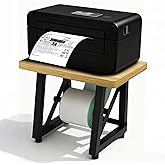 XINQIDAI Label Holder for Thermal Printer,Sticker Rolls and Fan-fold Dispenser Holder,Wooden Label Holder for Shipping Label Printer,Office Accessories for Home,Small Business,Warehouse (Log Color)