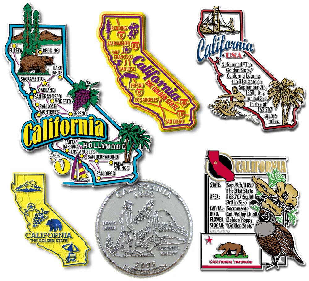 Six-Piece State Magnet Set - California