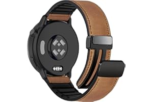 Farluya 22mm Magnetic Leather Band Compatible with Garmin Venu 3 45mm Watch Band/Venu 4 45mm/Venu 2/Vivoactive 4,Quick Releas