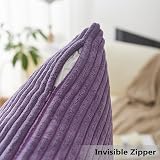 Home Brilliant Purple Cushion Covers 24x24 Set of 2 Eggplant Corduroy view 4