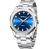 CRRJU Men's Fashion Luxury Classical Leather Watches for Men Business Simple Luminous Analog Quartz Wristwatches