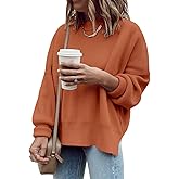 Imily Bela Womens Oversized Tunic Sweaters Fall Slouchy Long Sleeve Ribbed Knit Side Slit Pullover Jumper