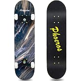 PHOEROS Complete Skateboards- Standard Skateboards for Beginners Kids Boys Girls Teenager- 31''x 10''Canadian Maple Cruiser Pro Skate Board, Skateboards