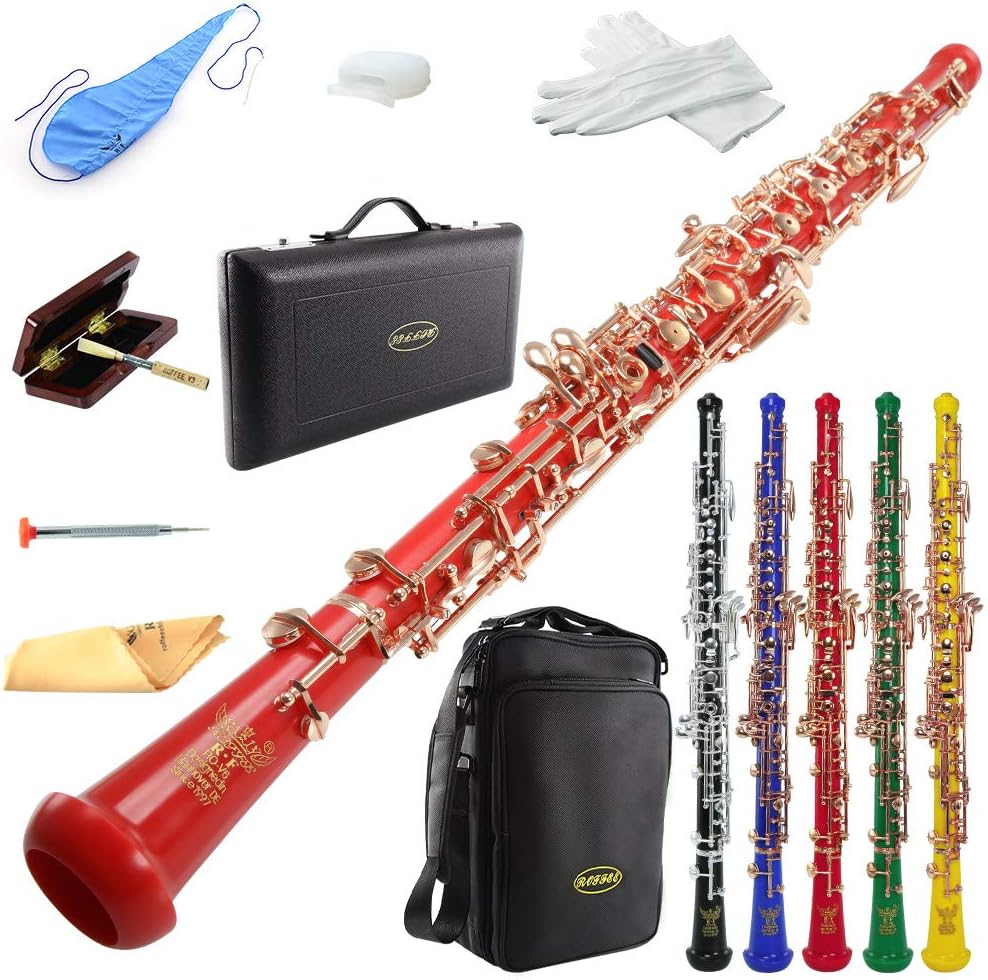 ROFFEE oboe beginner student level V6 red ABS body rose gold plated semi automatic