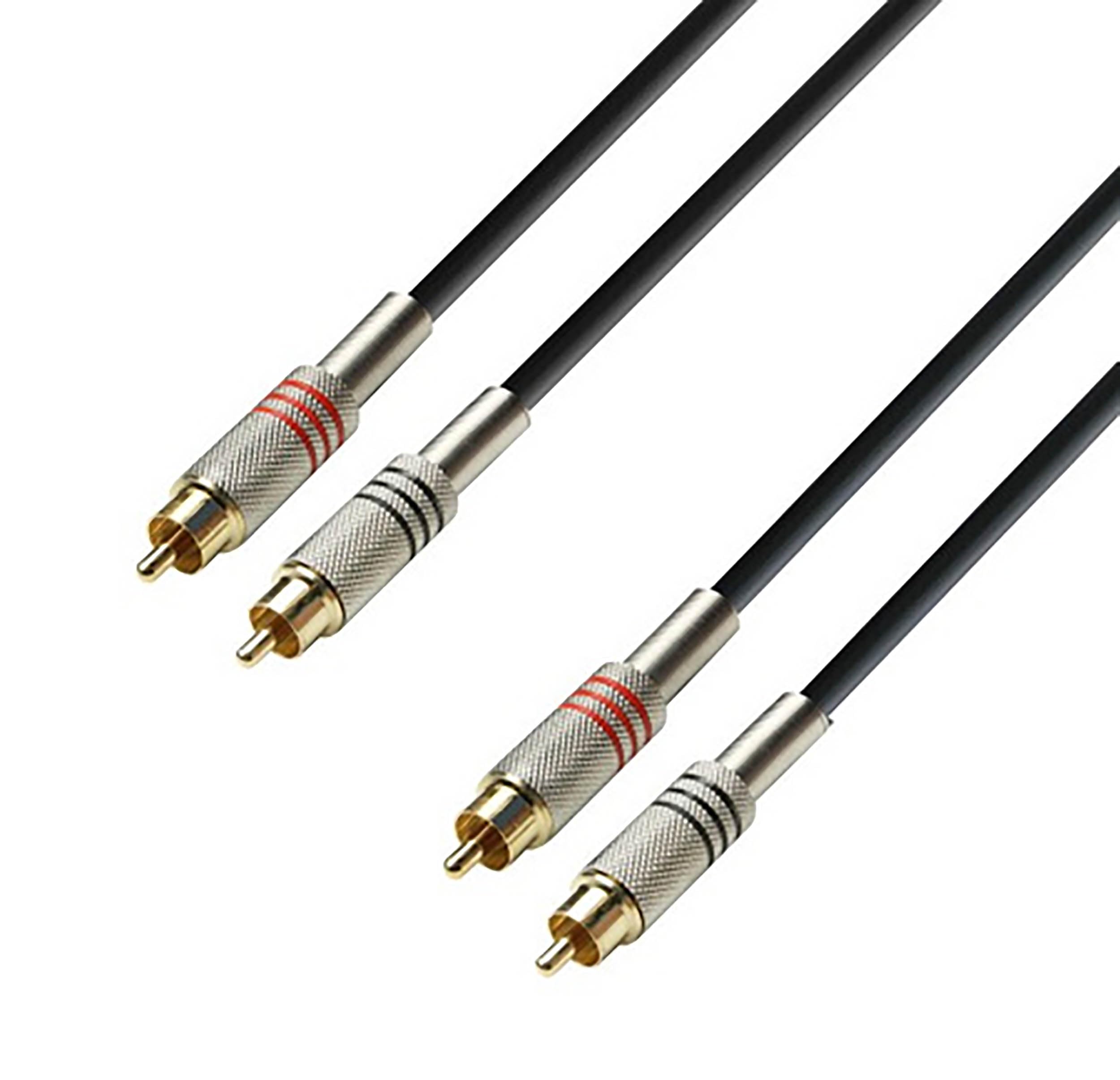 Adam Hall 3 Star Series 1m 2x RCA Male to 2x RCA Male Audio Cable