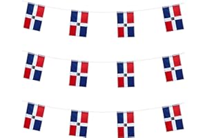 ZXvZYT Dominica Dominican Flag Banner String,Small Mini Dominican Pennant flags,For Grand Opening,Olympics,National Sports Events,Party Festival Decorations(50 Feet 38 Flags)