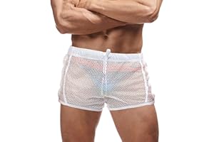 FIROTTII Mens Mesh Shorts Sexy Boxers See Through Boxers for Men