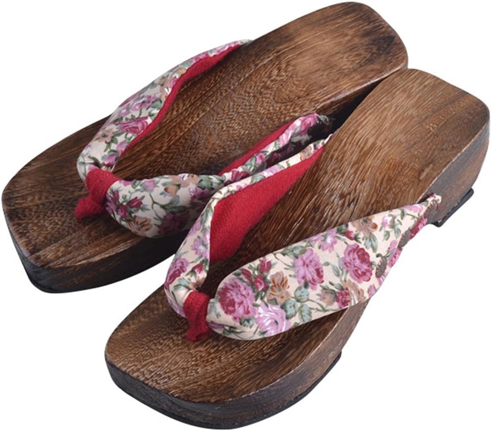 Women's Japanese Traditional Wooden Geta,Cosplay Anime Cartoon Kimono Yukata Clogs Flip Flops Sandals