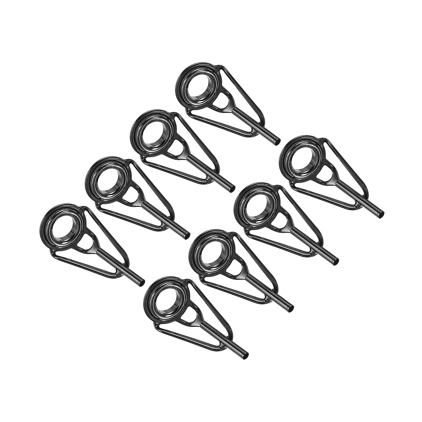 PATIKIL 1.4mm Fishing Rod Tip Repair Kit, 8pcs Stainless Steel Pole Ring Guide Replacement for Saltwater Freshwater Fishing, Black