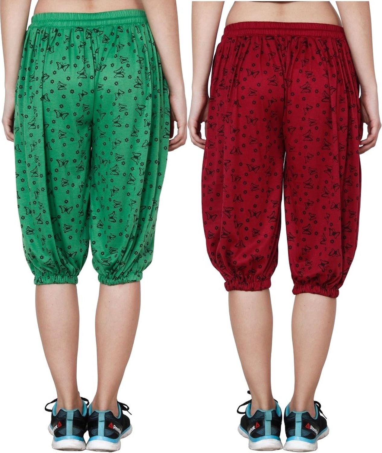 numbrave printed viscose capris for women (pack of 2)