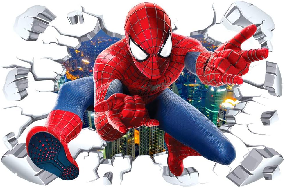 ZI XIN Superhero Wall Stickers Spider-Man Wall Decals Excellent Vinyl Wall Decor for Boys Room Living Room  (Size 35.4 x 23.6 inch)