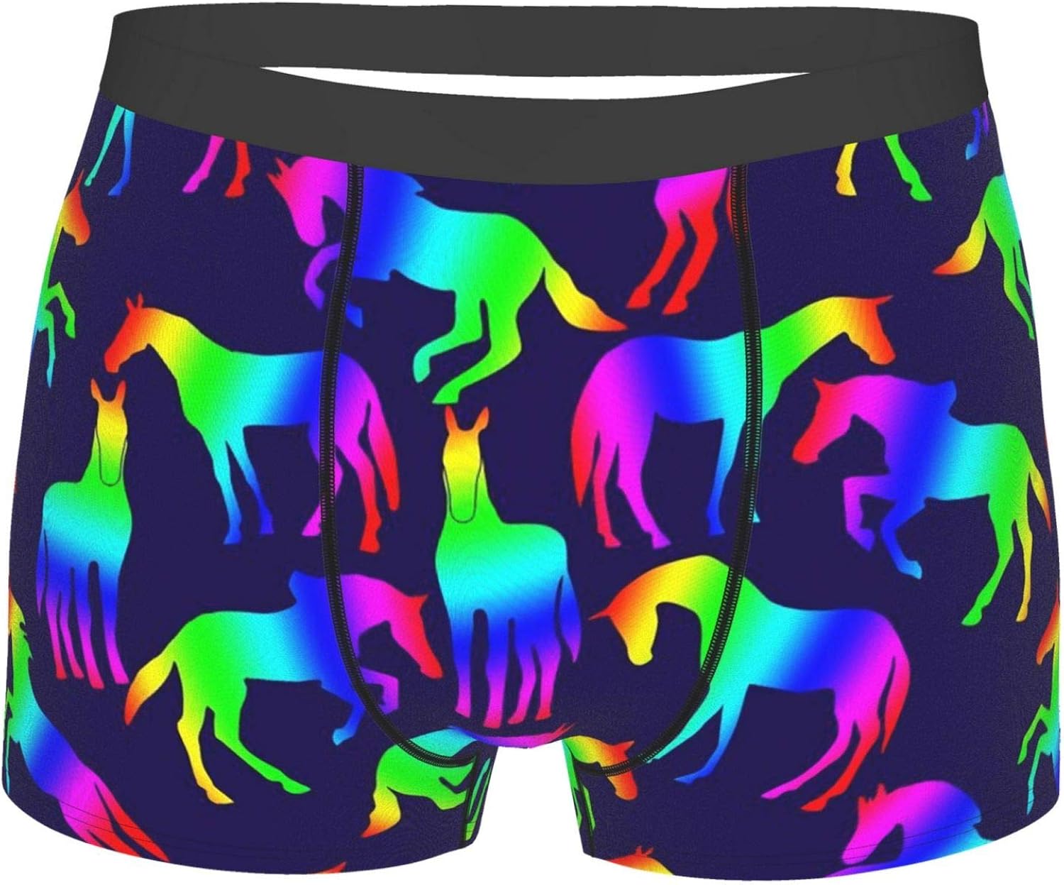 Men's Boxer Brief Rainbow Horses Fun Celebrate Soft Comfy and Breathable Underwear
