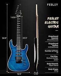 Fesley Electric Guitar, Full Size Solid Body