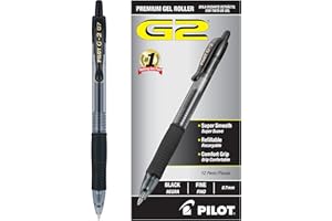 Pilot, G2 Premium Gel Roller Pens, Fine Point 0.7 MM, Black, Pack of 12 (Dozen Box)