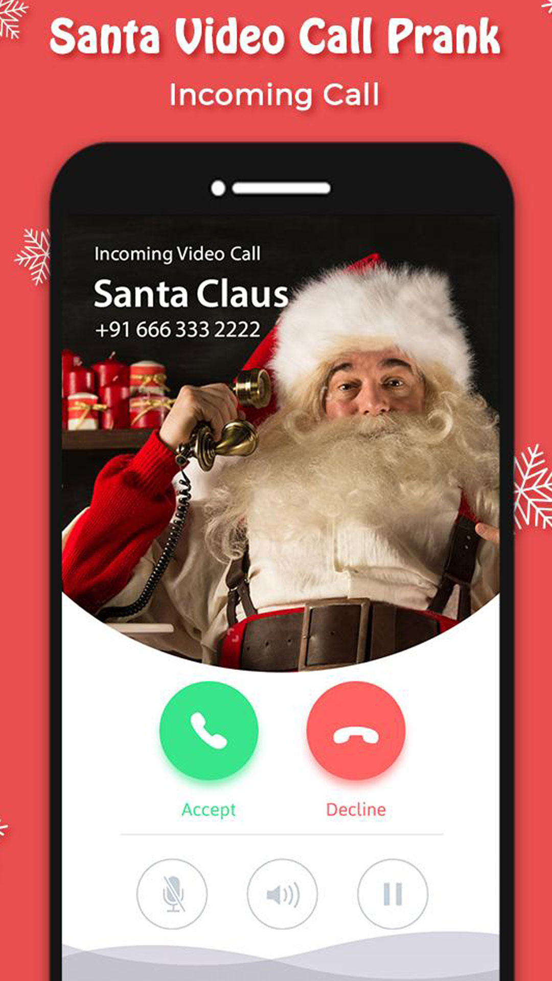Incoming Video Live Voice Call From Santa Claus Tracker - Free Fake Phone Caller ID PRO 2019 - PRANK FOR KIDS
