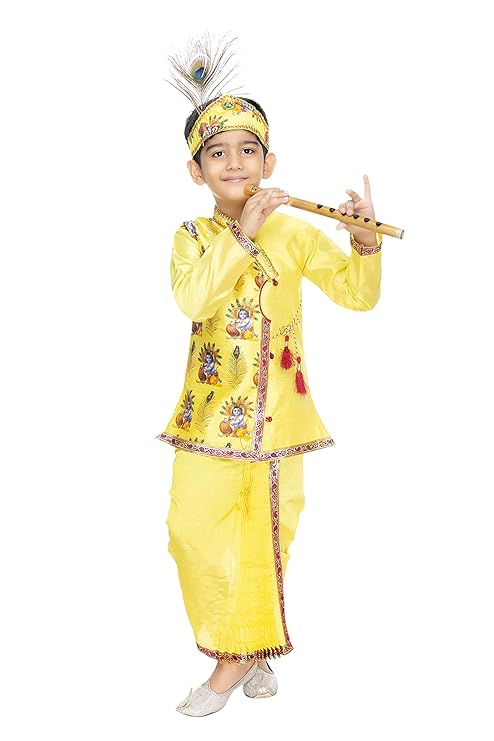 Smuktar Garments Krishna Costume For Kids 6 To 12 Month Amazon In Baby