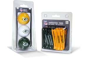 Team Golf NFL Logo Imprinted Golf Balls (3 Count) & 2-3/4" Regulation Golf Tees (50 Count), Multi Colored