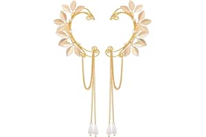 FRESHME Fairy Elf Ear Cuffs - Handmade Gold Metal Leaf Earrings