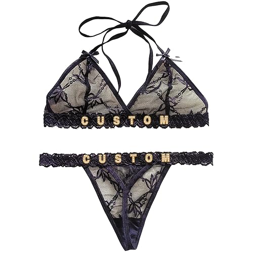 sexy lingerie names Ausing Lingerie Sets for Women Lace Mini Skirt Bra Sexy Floral Mesh Bow Babydoll High Waist Outfits 2 Piece White S for Valentine's Day Birthday Gifts