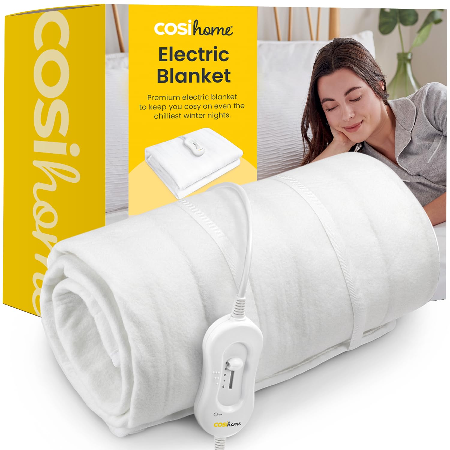 Cosi Home King Size Electric Blanket - Premium Microfleece Soft Touch, Heated Fitted Mattress Underblanket, Cover, Bed Warmer Pad - 3 Heat Settings & Machine Washable - 137 x 165cm