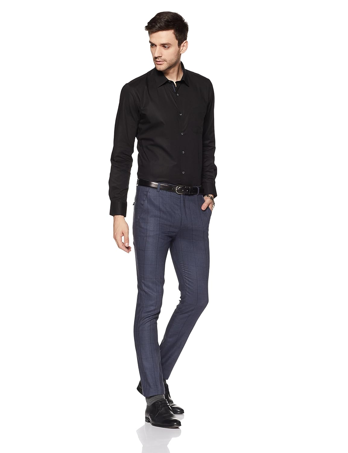 peter england men's solid slim fit formal shirt