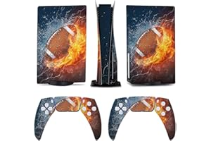 AoHanan Football Ball in Fire and Water 5 Skin Controller Accessories Cover Skins Anime Vinyl Cover Sticker Full Set for 5 Disc Edition