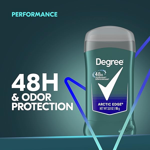 DEGREE MEN ORIGINAL ALUMINUM FREE DEODORANT FOR MEN, 48-HOUR ODOR PROTECTION, ARCTIC EDGE 3 OUNCE (PACK OF 6)