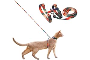 pidan Cat Harness and Leash Set, XL Size for Large Cats, Escape Proof - Adjustable Kitten Harness for Large Small Cats, Lightweight Soft Walking Travel Petsafe Harness (Multicolor-XL Size)