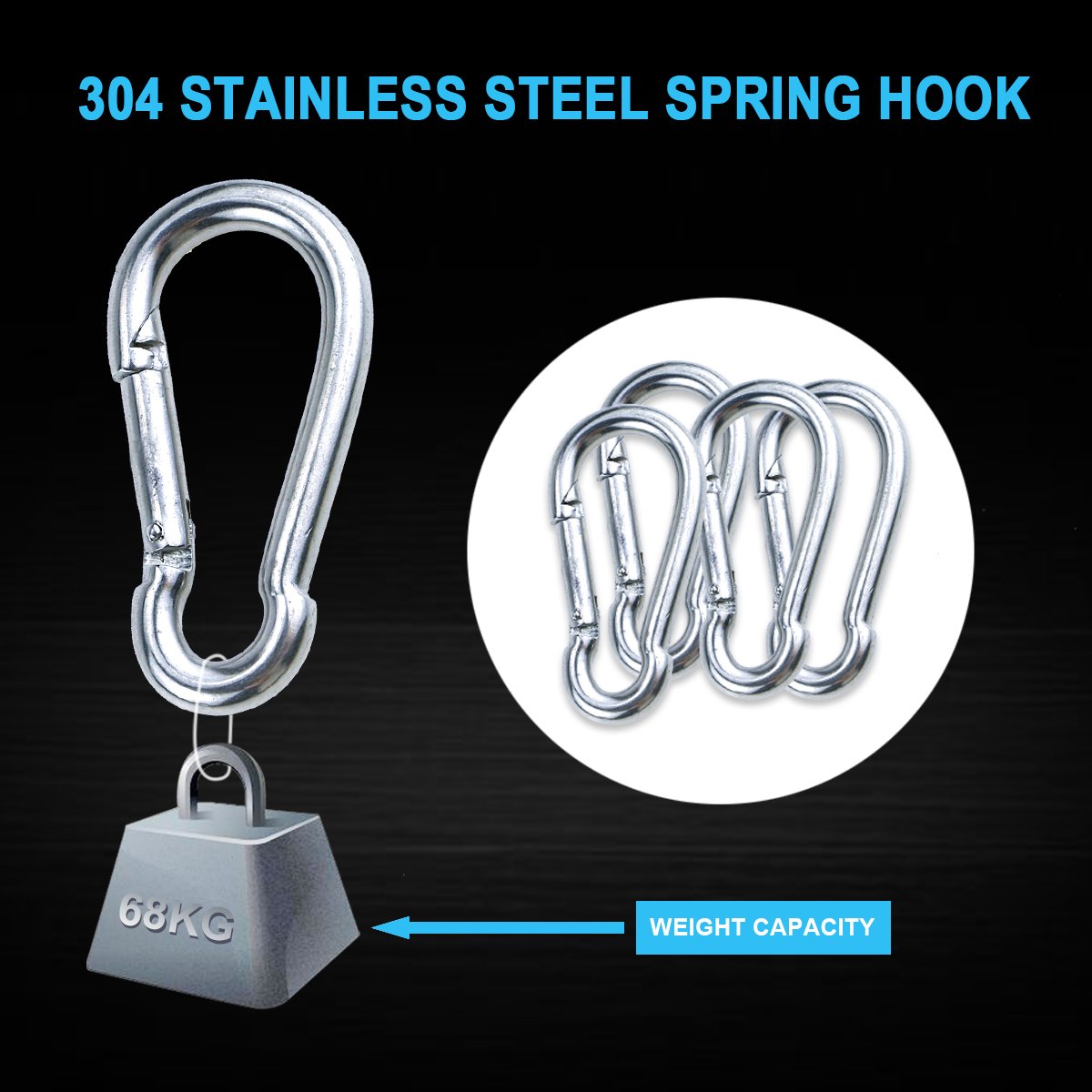 Magicfun Sun Shade Sail Hardware Kit for Rectangle & Square Installation 316 & 304 Stainless Steel Silver for Deck Garden Lawn Patio