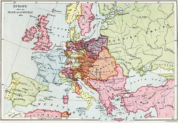 Amazon Com Posterazzi Dpi Map Of Europe After The Peace Of Luneville 1801 From The Book Short History Of The English People By J R Green Published London 13 Photo Print 17 X 12