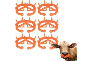 SHEENS 6Pcs Calf Weaner Ring Plastic Cattle Nose Clip Livestock Animal Weaner for Cow Cattle Prevent Sucking