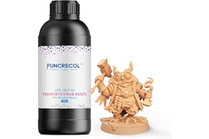 FUNCRECOL 3D Printer Resin,405nm Standard Photopolymer Resin for DLP/LCD 3D Printing High Precision Fast UV-Curing Resin Skin, 1000g