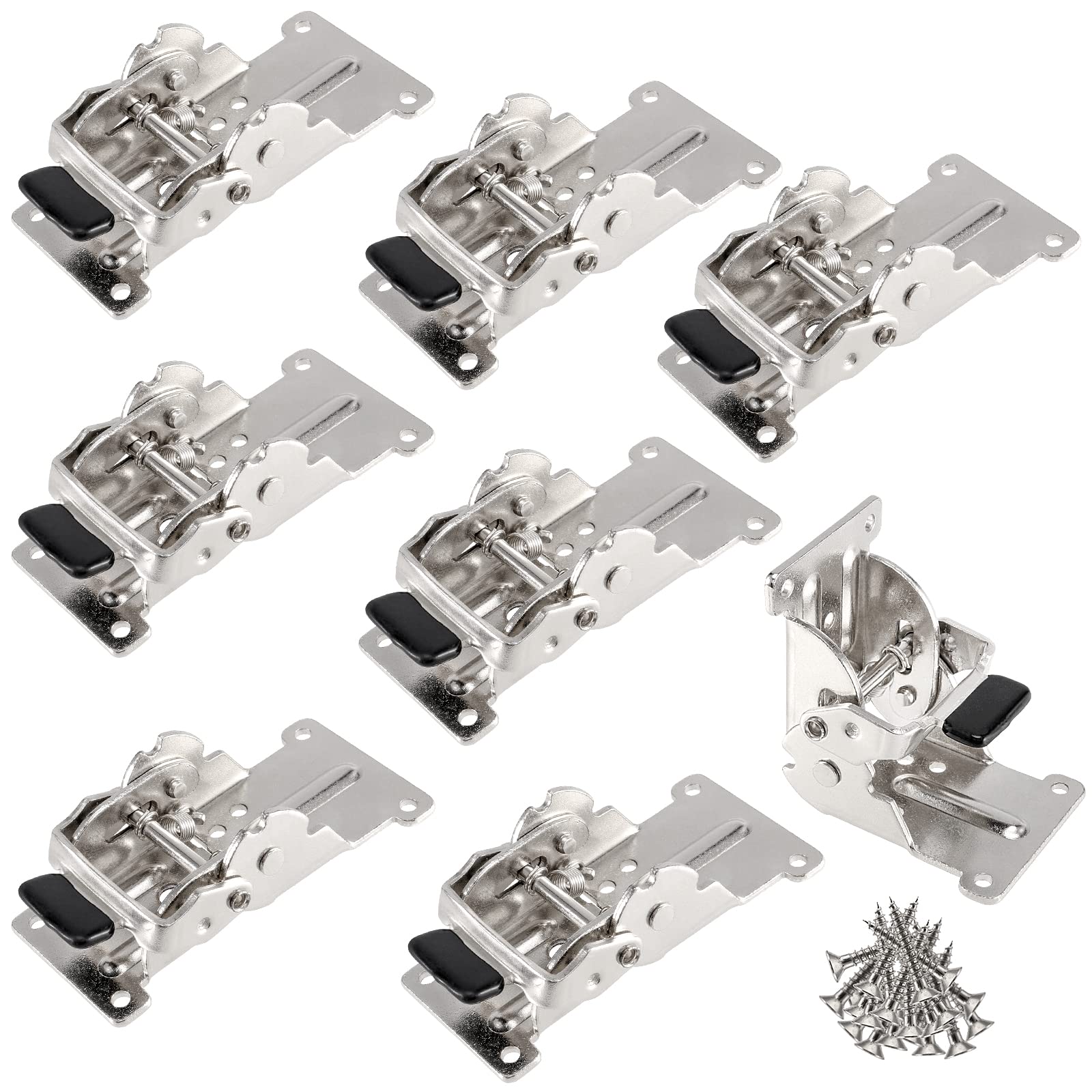 Photo 1 of PINGEUI 8 PCS Foldable Support Bracket, 0-90-180 Degree Lock Extension Support, Self-Lock Hinge for Table Legs, Folding Workbench, 500 lbs Max Load-Bearing Capacity