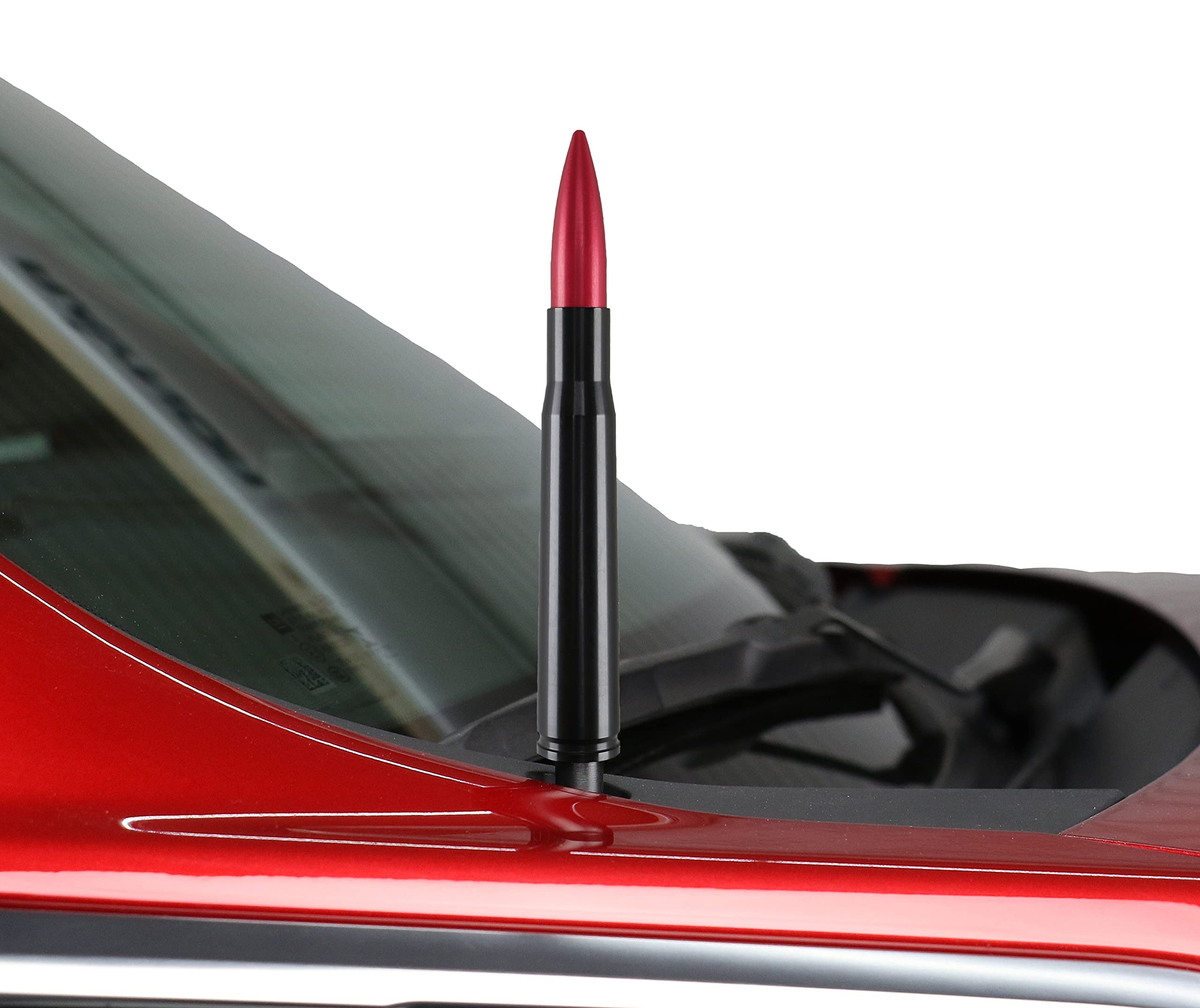 Photo 1 of Votex - Made in USA - 50 Caliber Black with Red Bullet Aluminum Antenna - Fits Ford F150 - F250 - F350 | Jeep Wrangler - Gladiator | Toyota Tacoma - Tundra | Chevrolet Silverado | GMC Sierra
